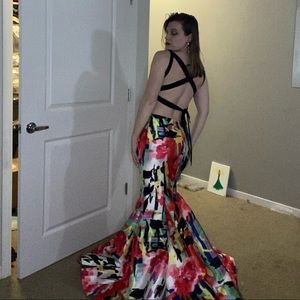 Jovani Size 4 Two Piece Multicolor Dress